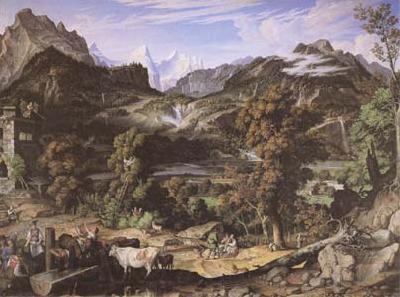 Joseph Anton Koch Seiss Landscape (Berner Oberland) (mk09) Norge oil painting art